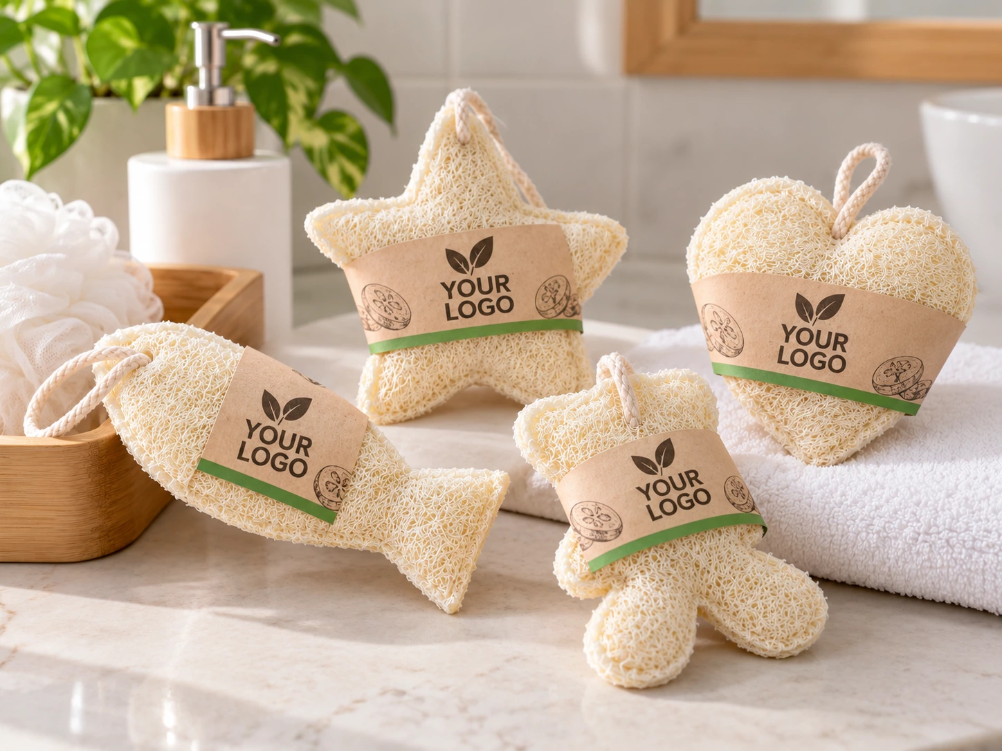 Natural Loofah Bath Sponge in Assorted Shapes