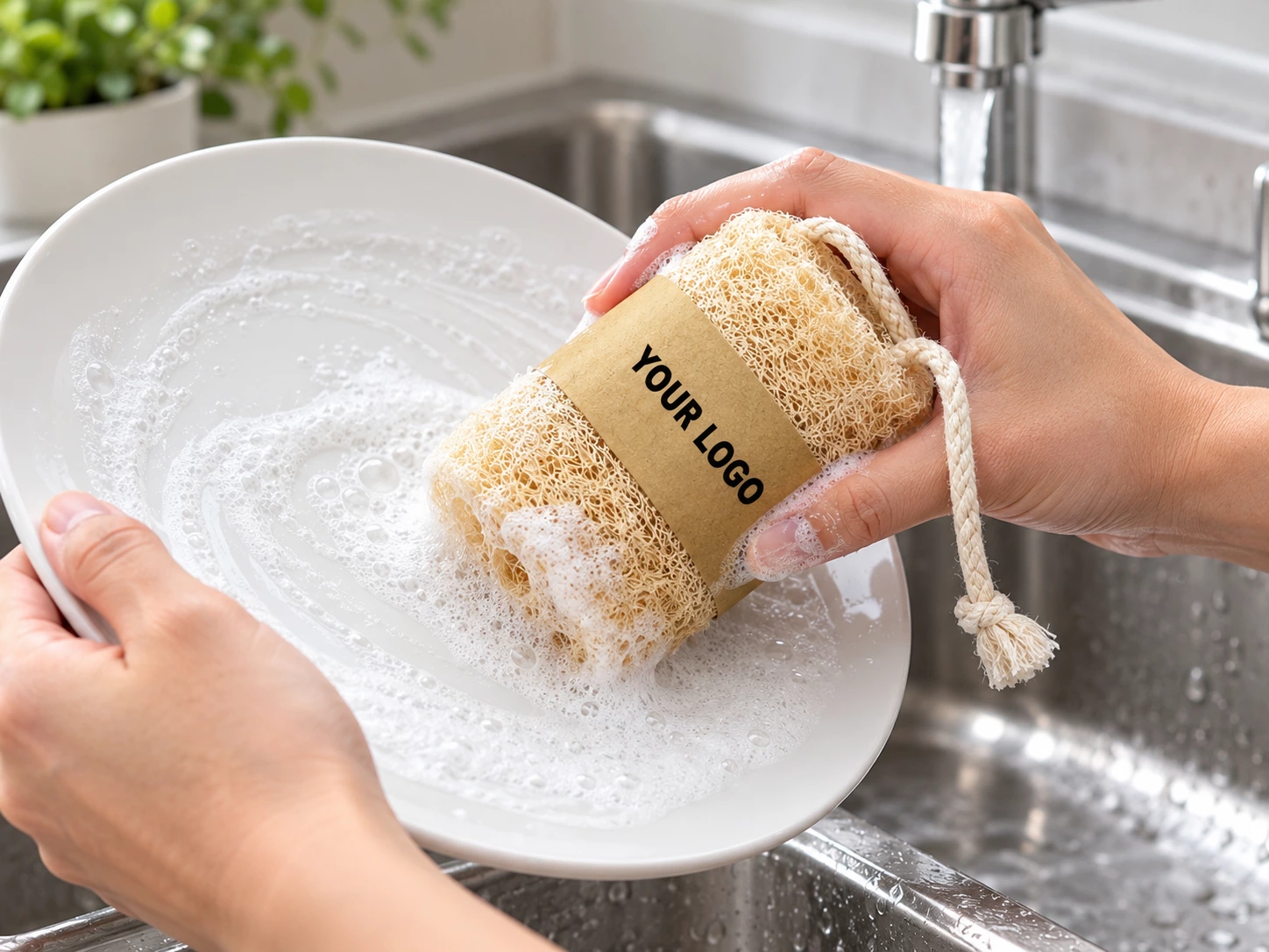 Cylindrical Loofah Dish Scrubber
