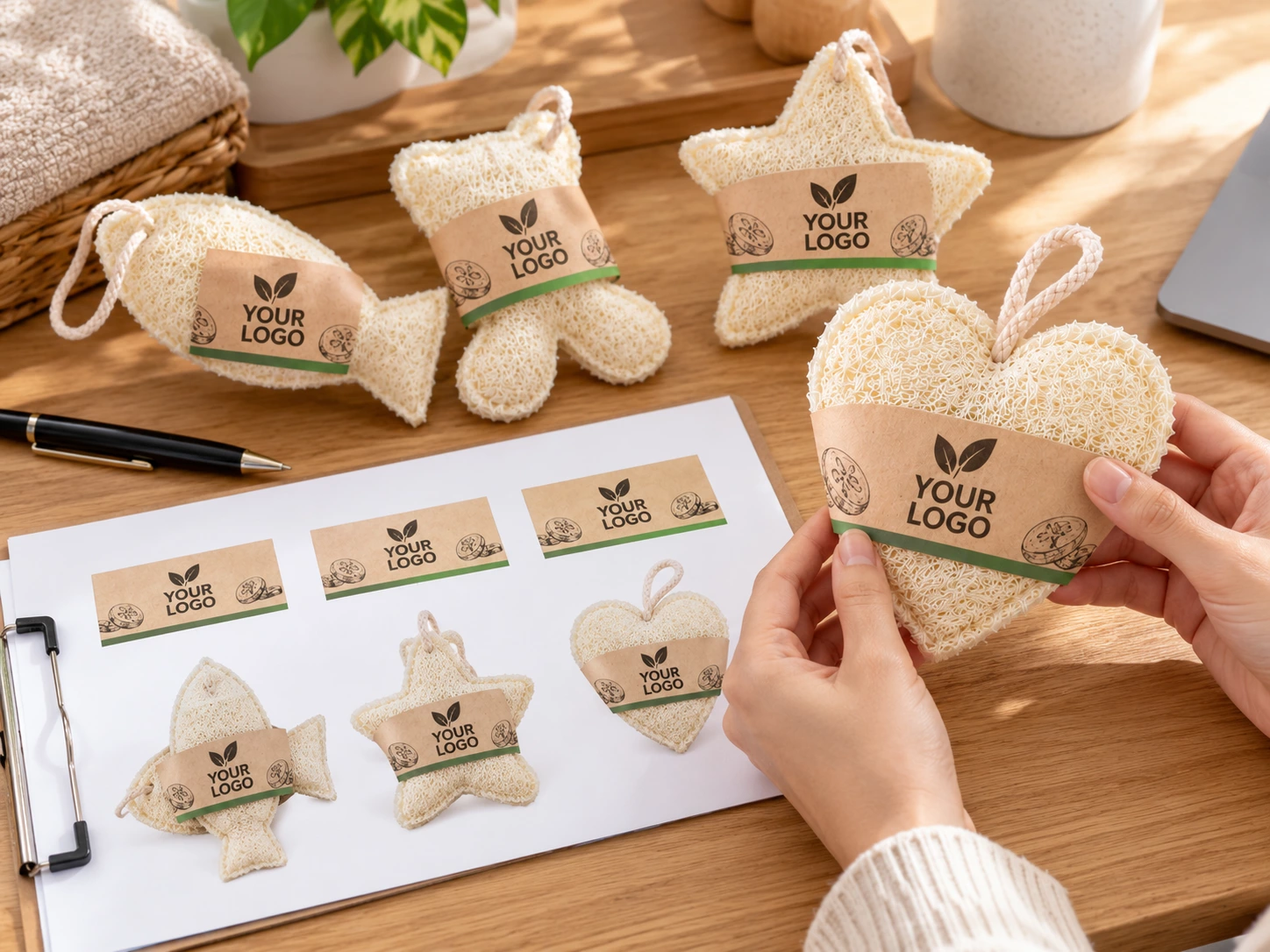 Natural Loofah Bath Sponge in Assorted Shapes