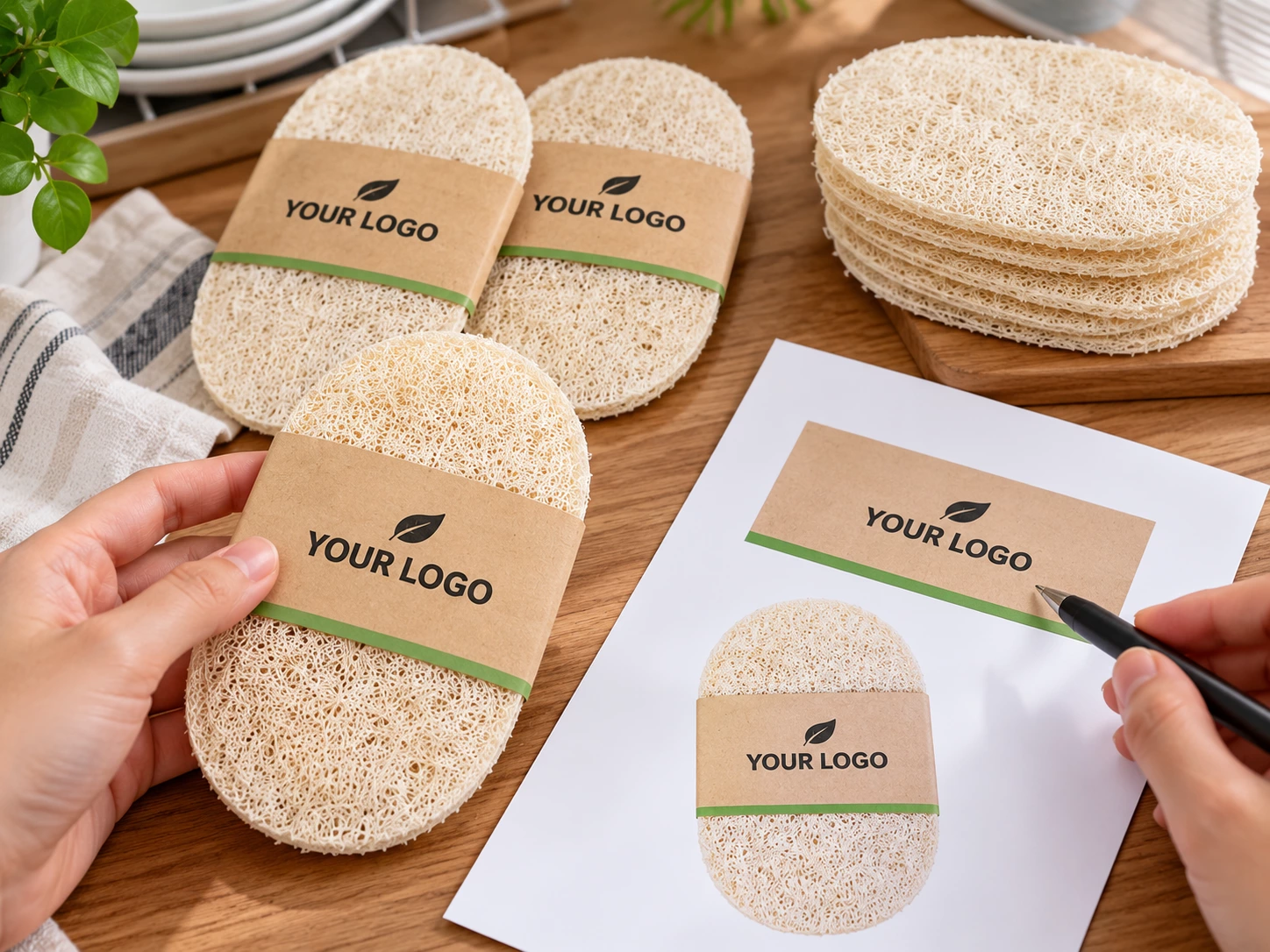 Natural Loofah Dish Sponges Scrubber