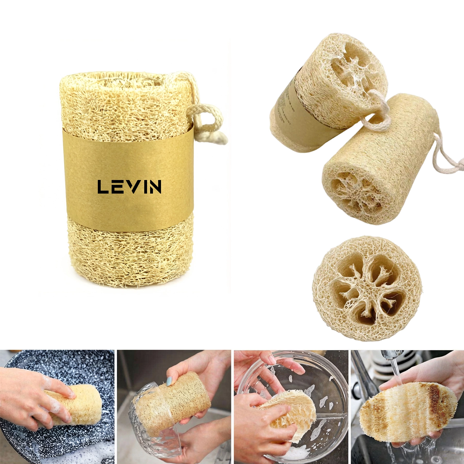 Cylindrical Loofah Dish Scrubber