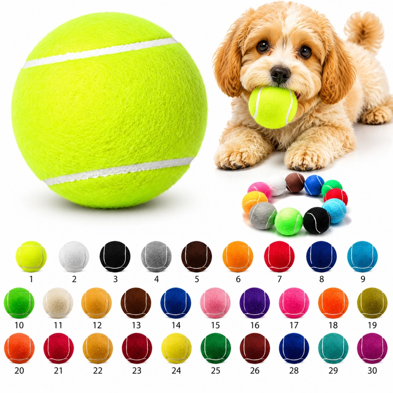 2.5" D Dog Fetching Tennis Ball